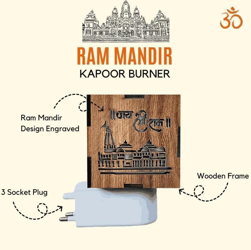 3 in 1 Ayodhya Ram Mandir Aroma Burner & Night lamp